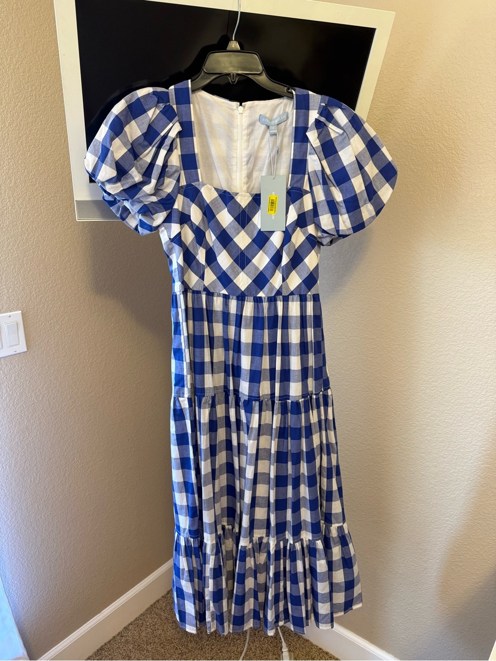 Antonio Melani Amara Dress. NWT! Size 4. Blue and White Gingham Dress. - Picture 3 of 4
